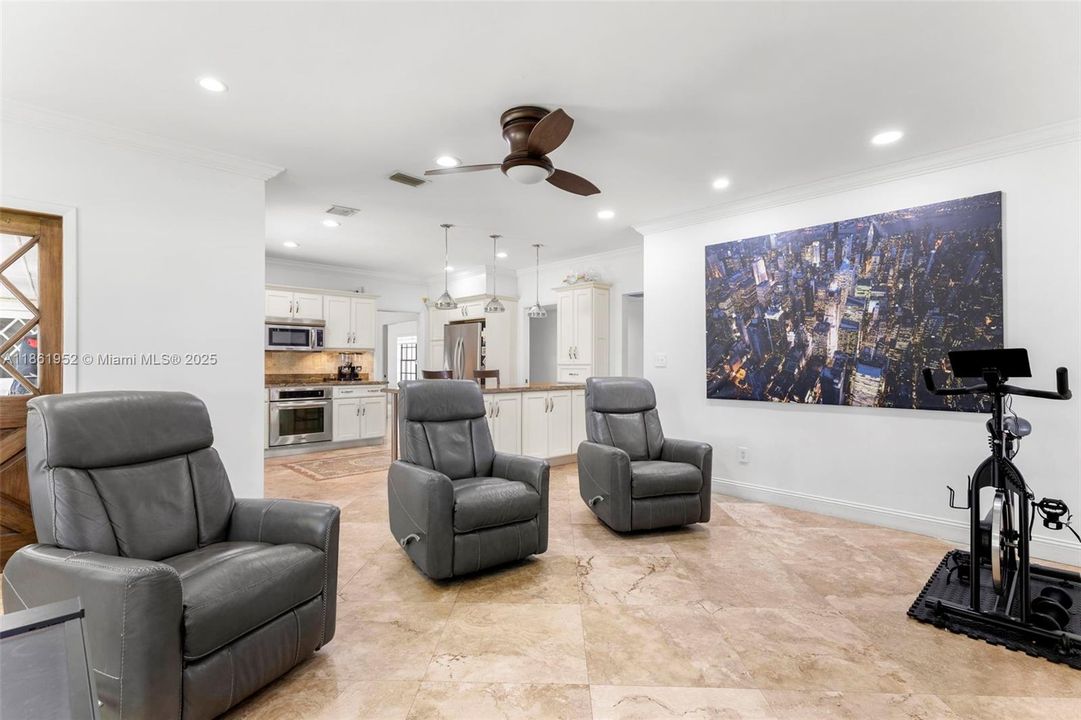 Open floor plan, kitchen and family room