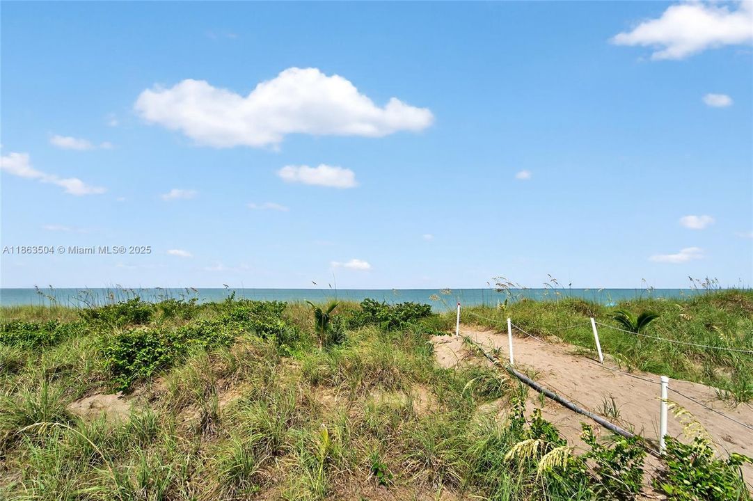 View from walkway leading to the ocean