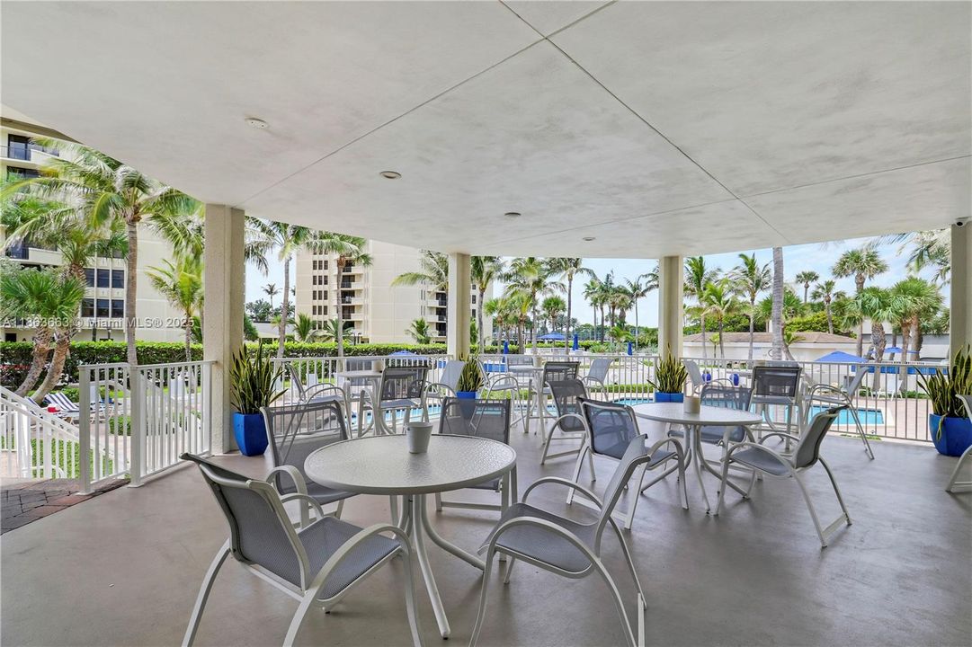 Pool side eating areas