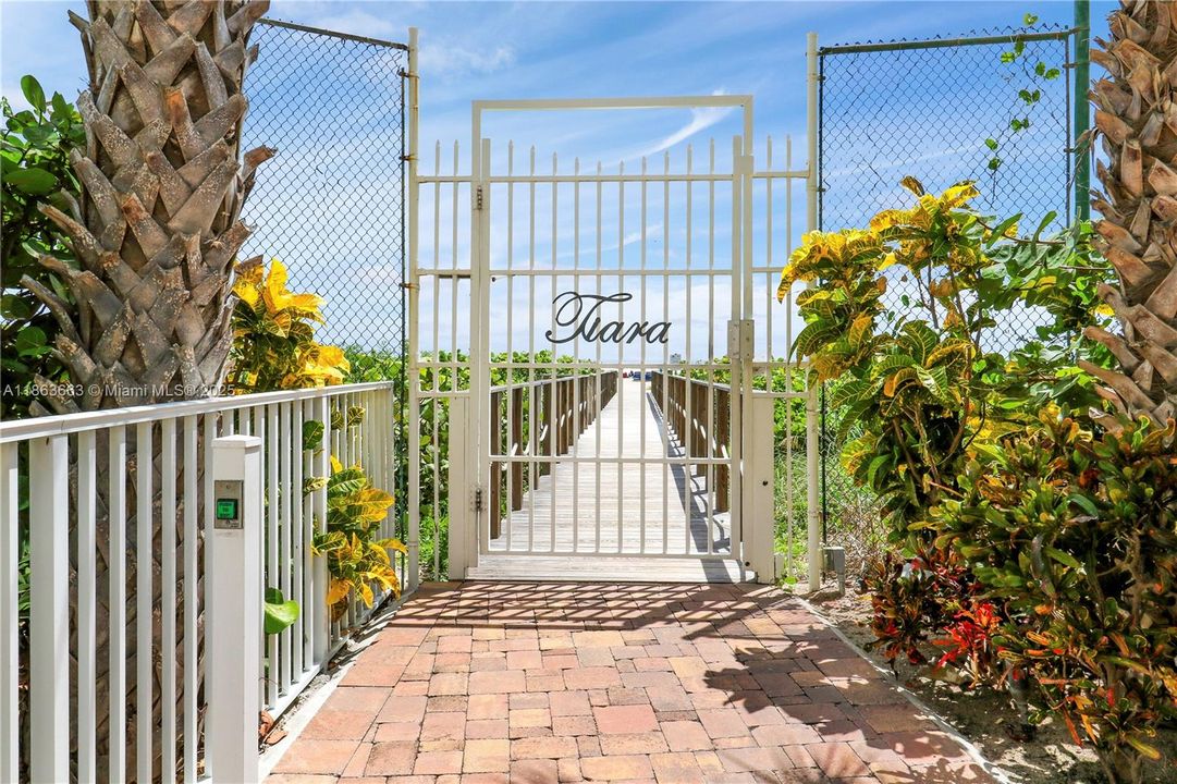 Residents-only beach access through gated entry