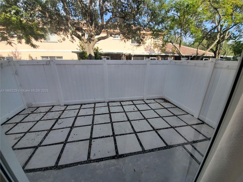 Great Fenced in patio.