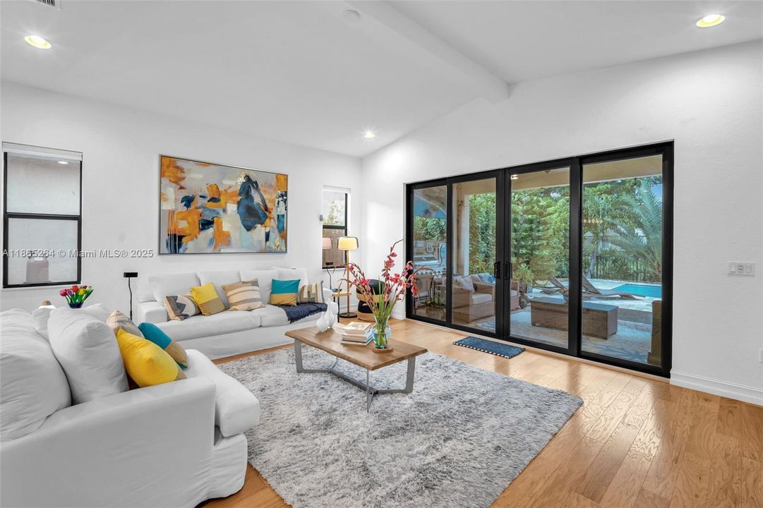 Living Room with Ceramic (Wood) Floors