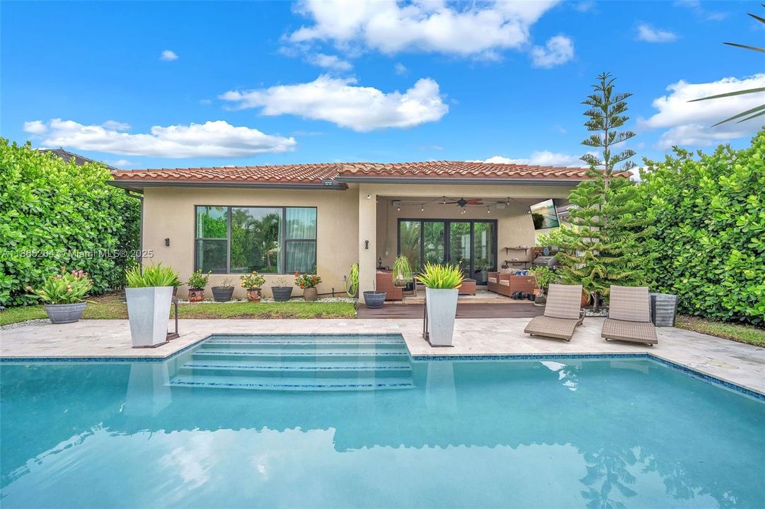 Rear View of Home and Pool