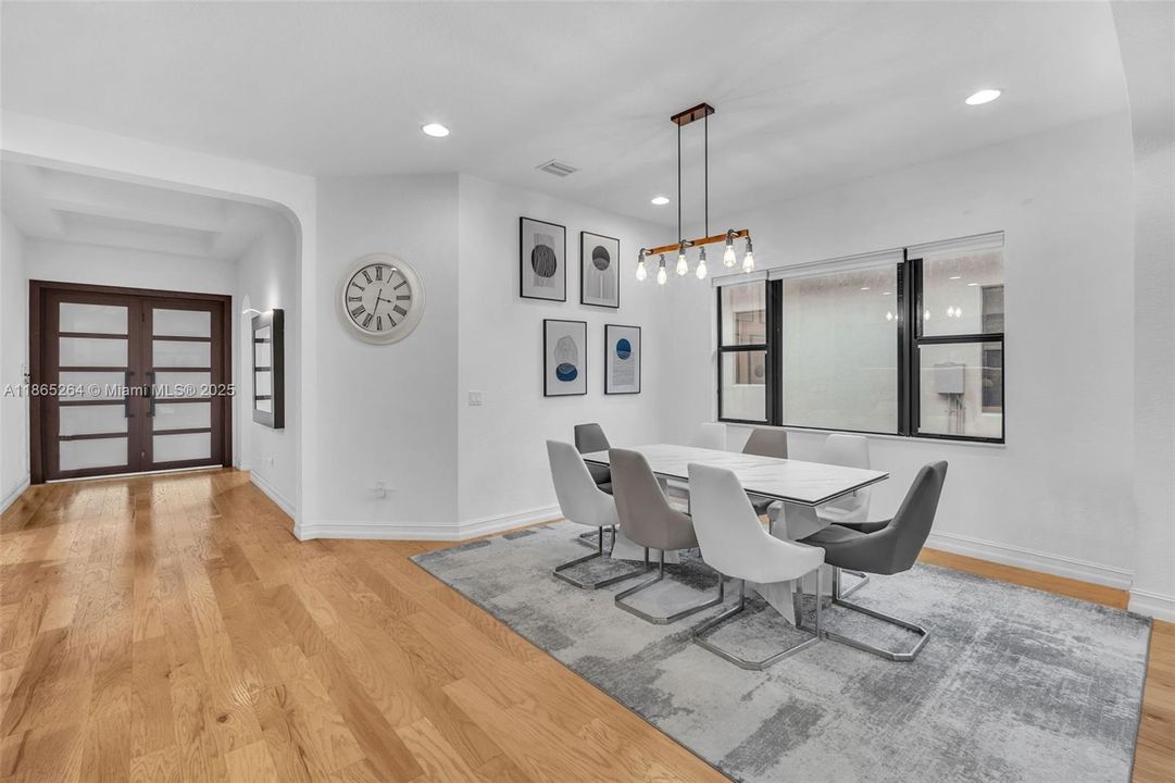 Dining Area with Ceiling Lights