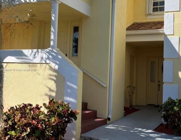 Few steps outside to door