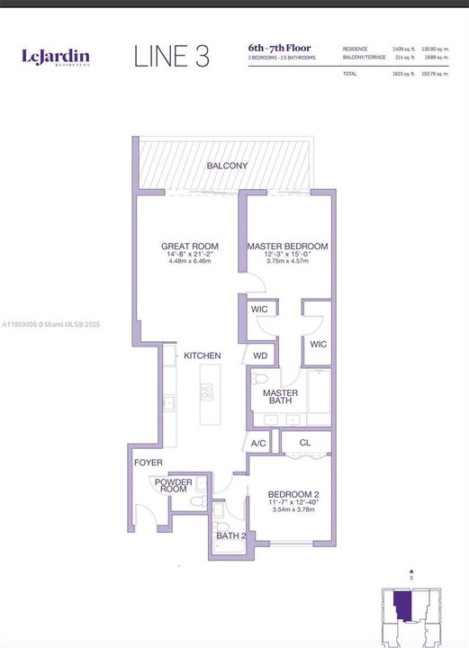 На продажу: $1,250,000 (2 спален, 2 ванн, 1341 Квадратных фут)