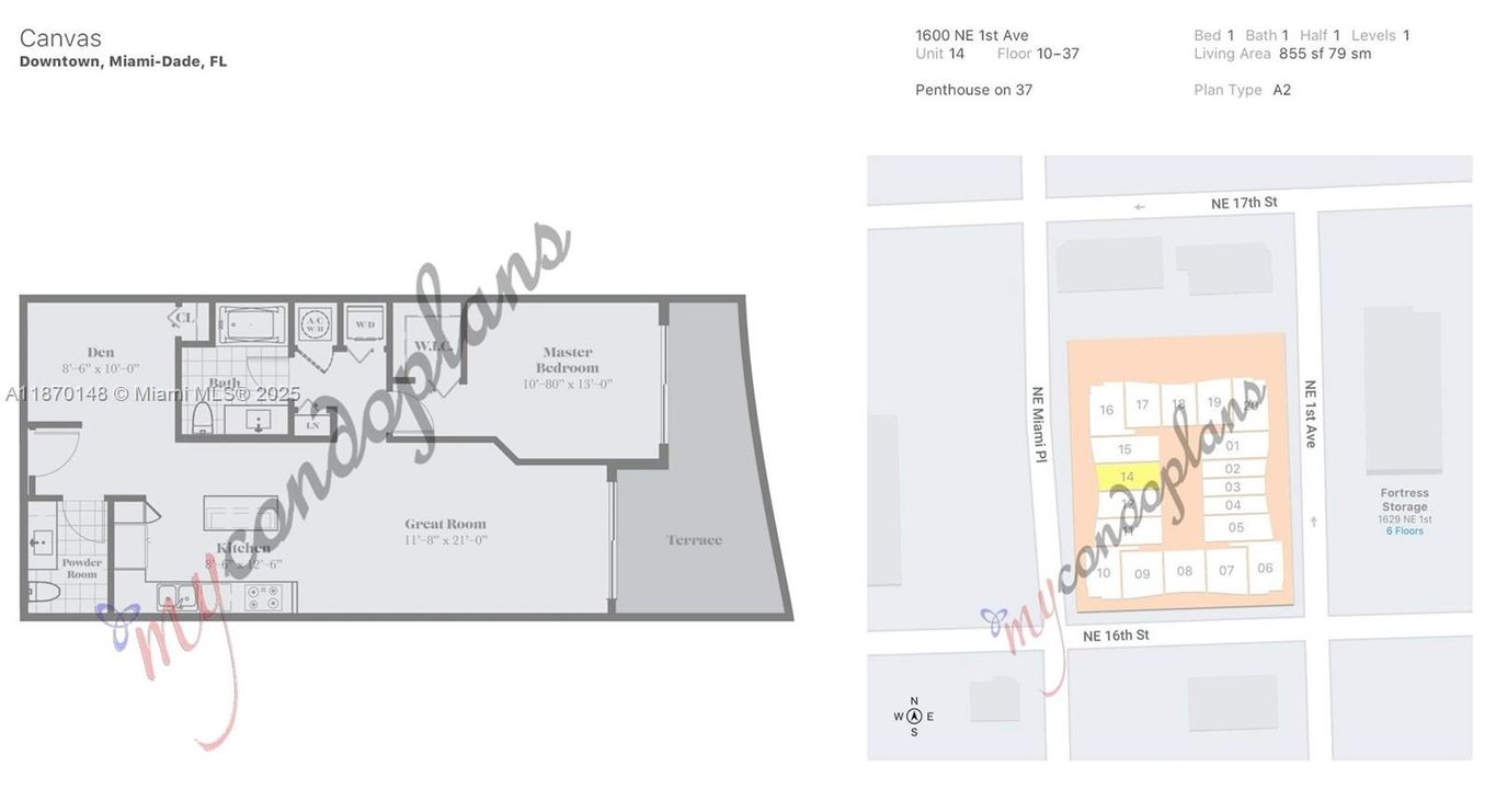 For Sale: $448,000 (1 beds, 1 baths, 857 Square Feet)