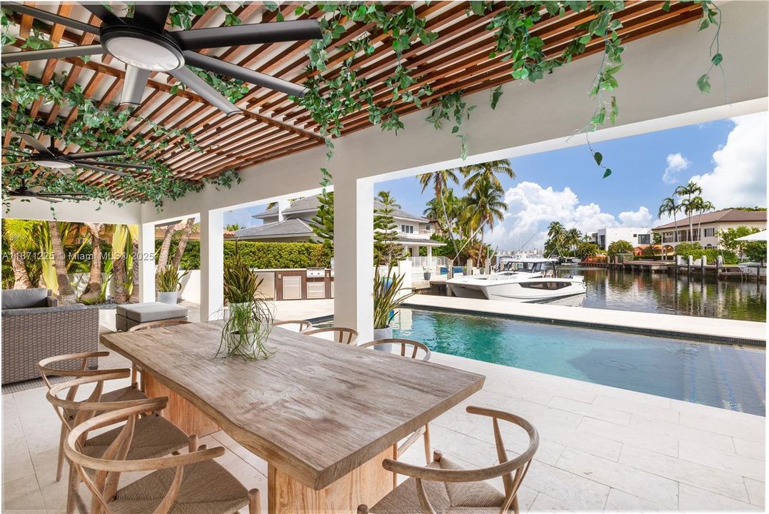 Outdoor covered dining area