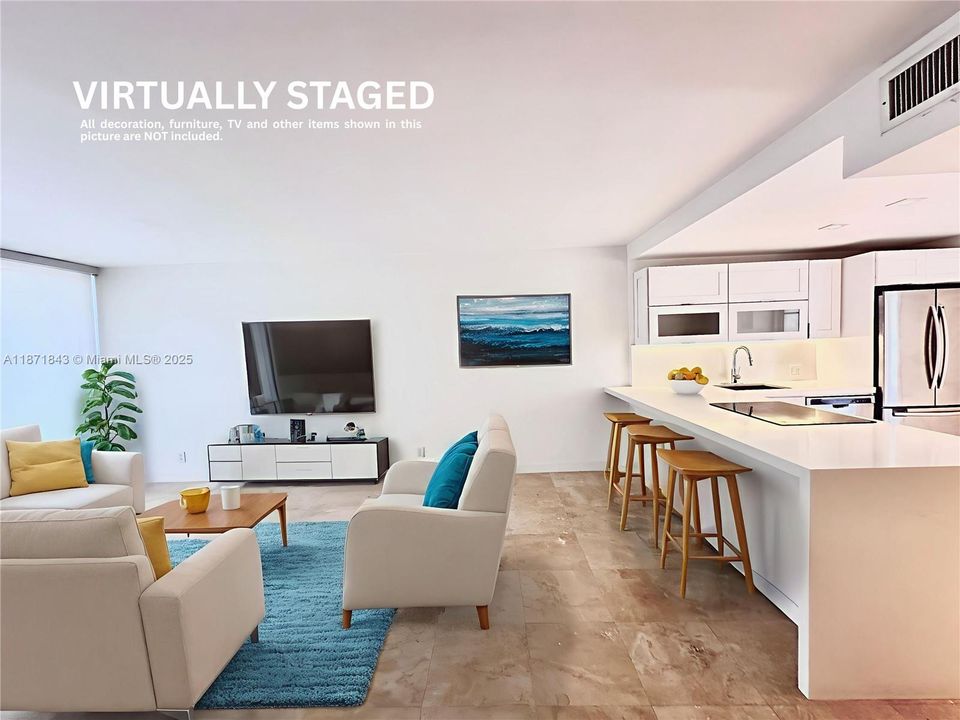 Design Idea - Virtually Staged. 3301 N Country Club Drive, Unit #410, Aventura, FL 33180. Bravura Condo. For Sale! Make an offer NOW!