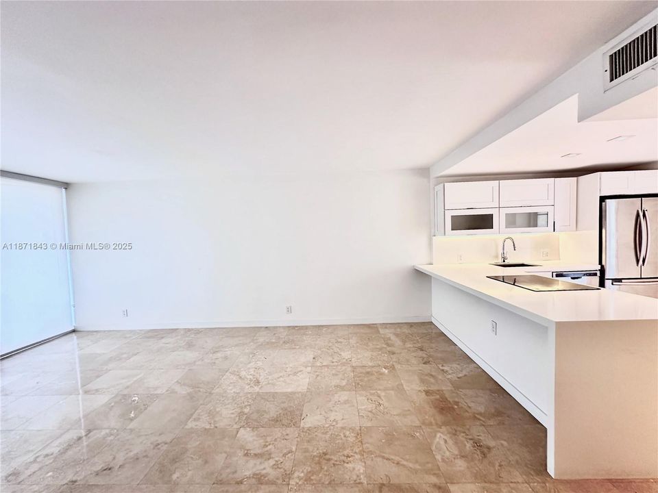 Your Living Space!   Opening to the screened-in Balcony. Open Kitchen. Marble Floors.3301 N Country Club Drive, Unit #410, Aventura, FL 33180. Bravura Condo. For Sale! Make an offer NOW!