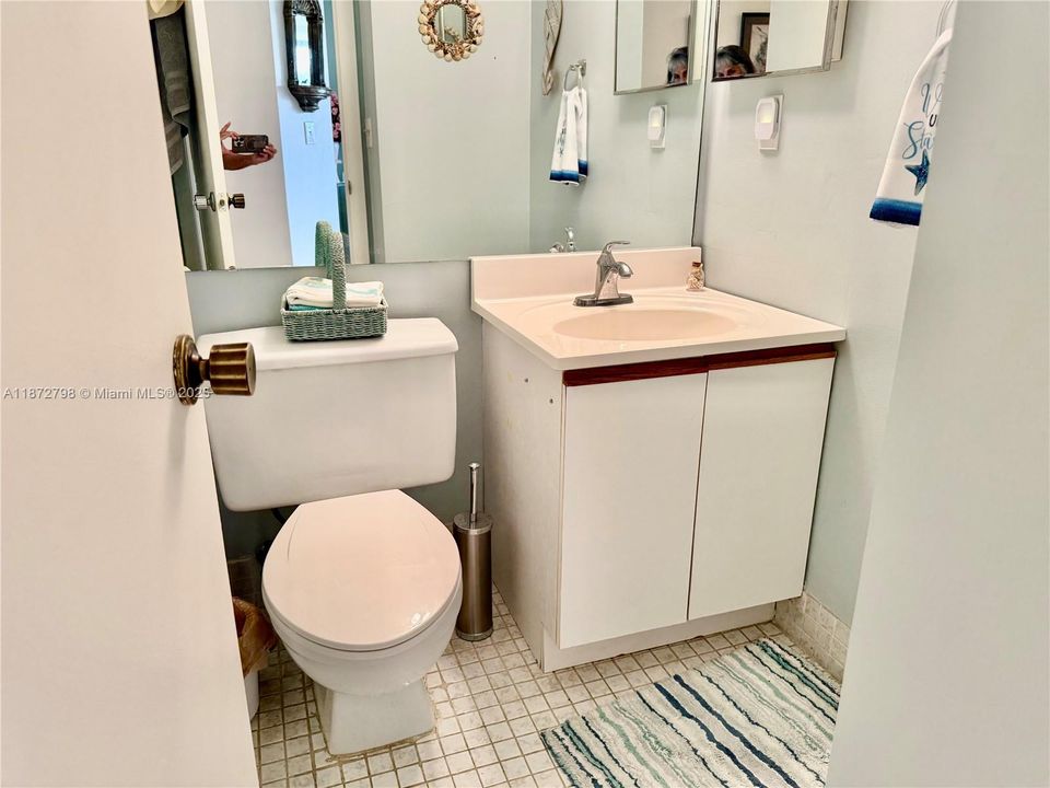 Half bath in hall way