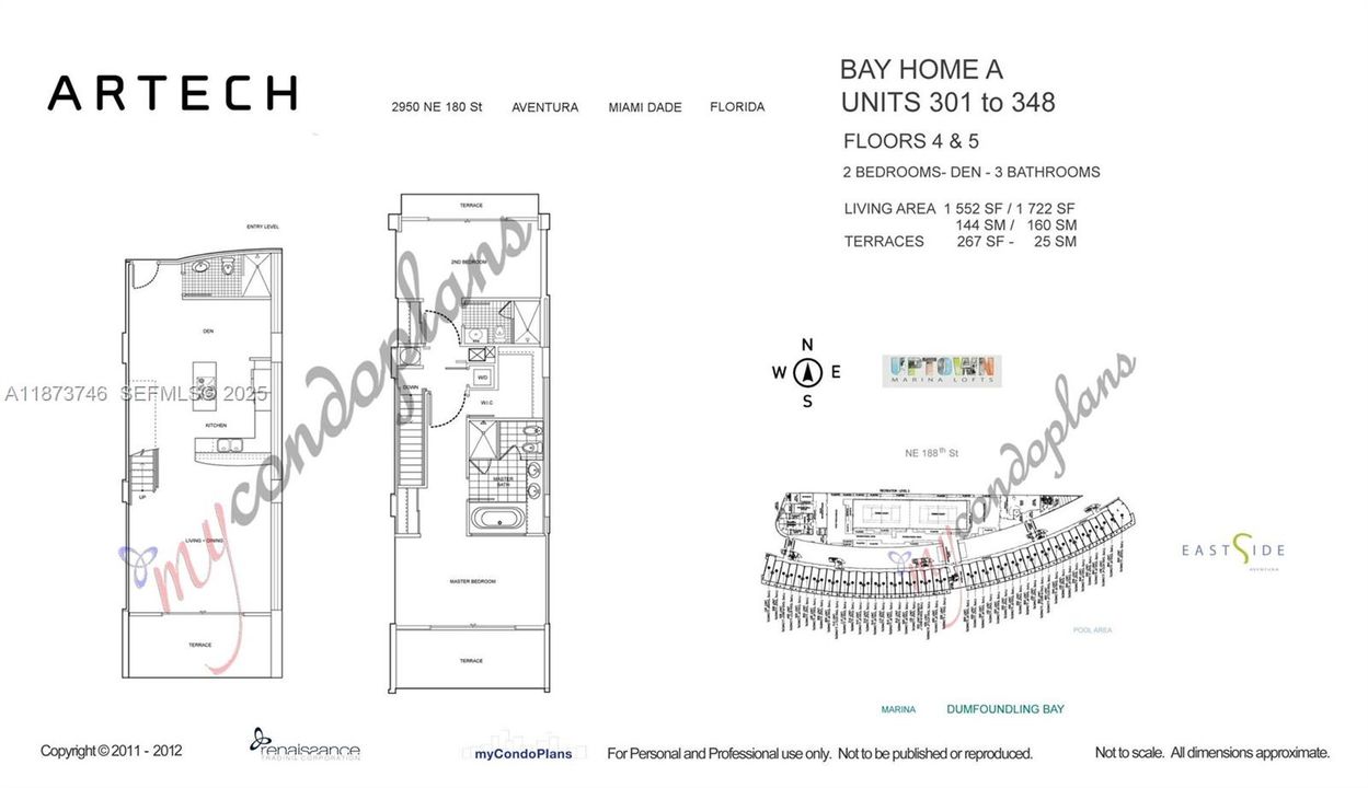 For Sale: $799,000 (2 beds, 3 baths, 1552 Square Feet)