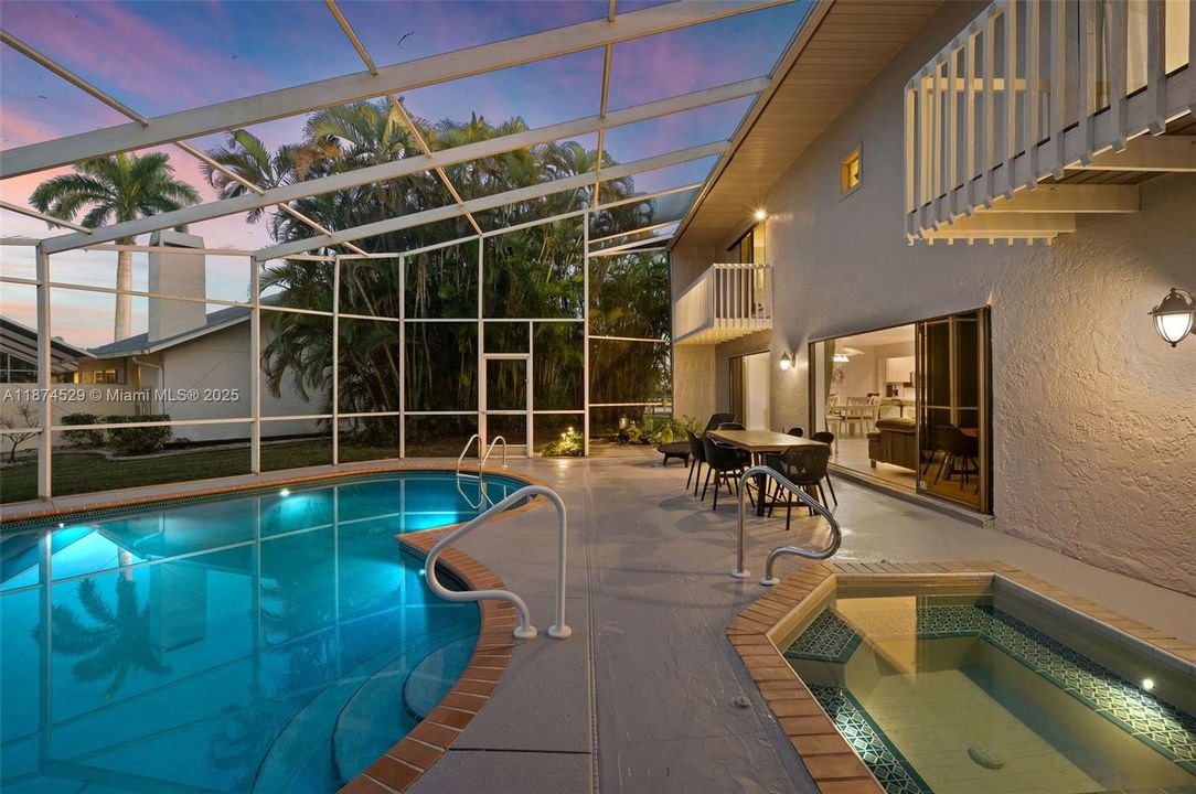 Evening pool view