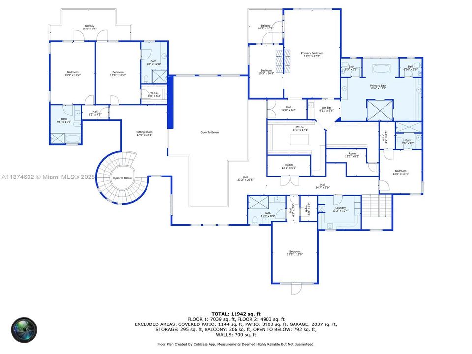Dimensions per plans
