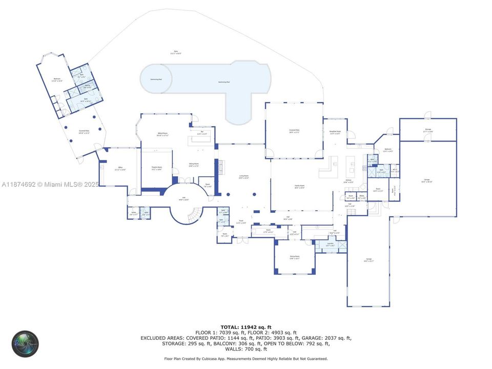 Dimensions per plans