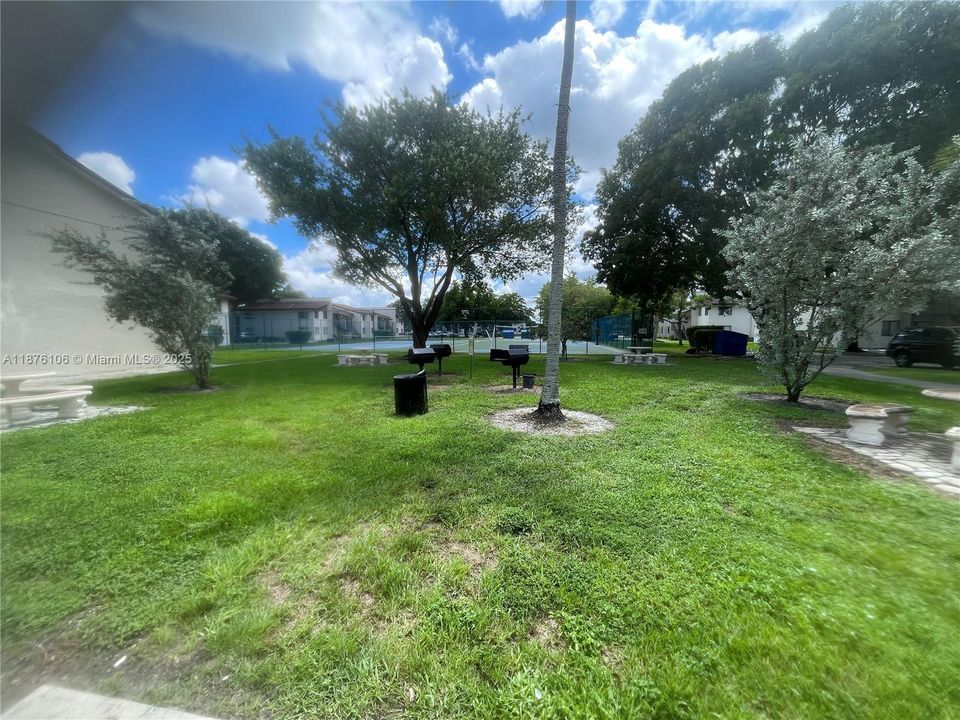 Park area and tennis courts