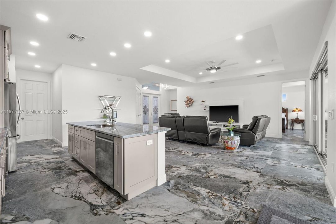 Sleek fixtures and lighting