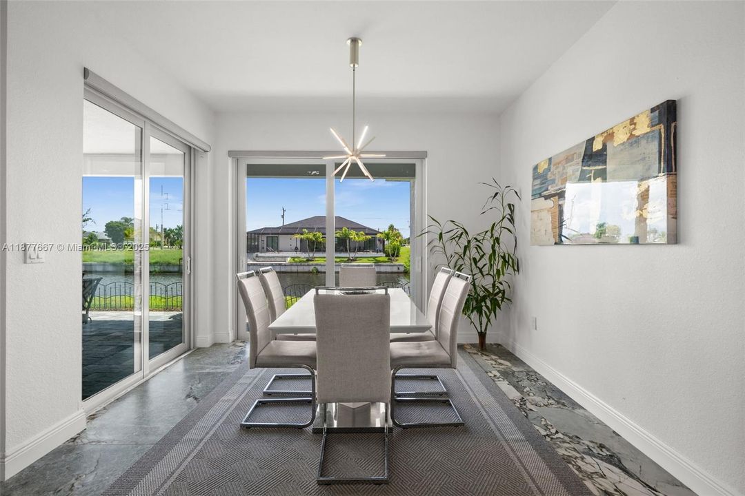 Dining space with natural light