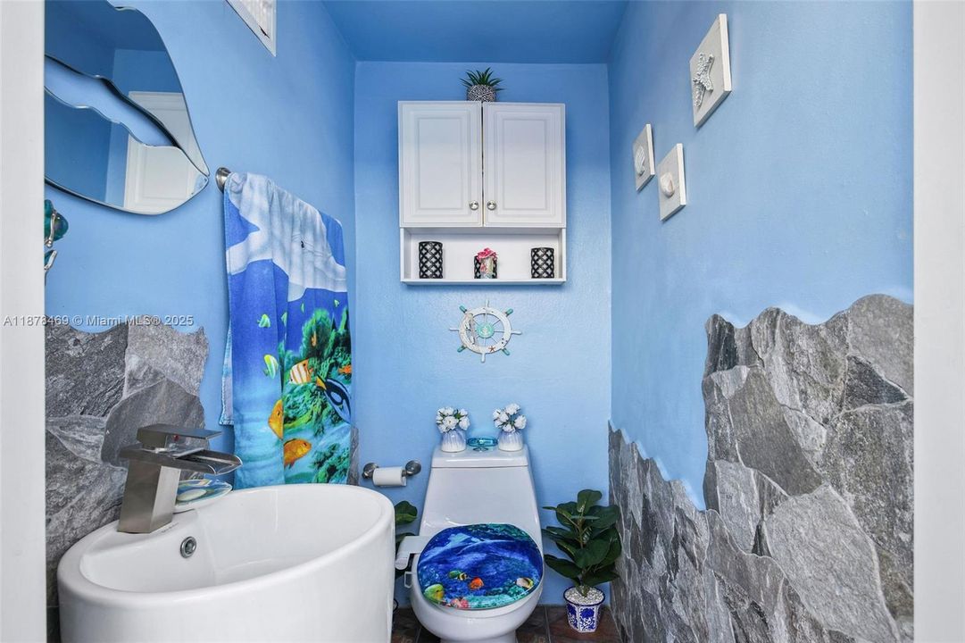 Cabana bathroom near the pool