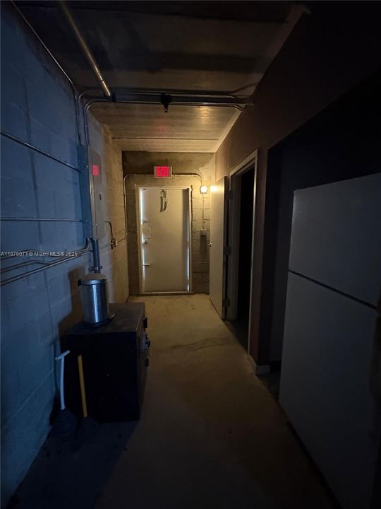 Exit door to back side of the building.