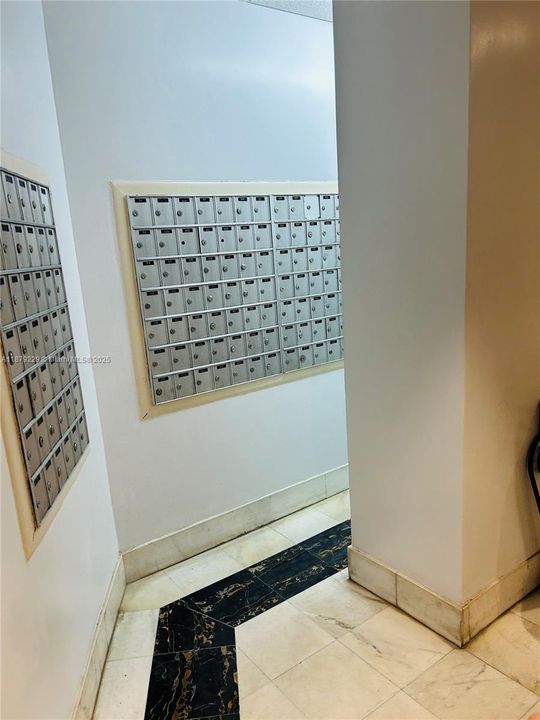 Mailroom in lobby