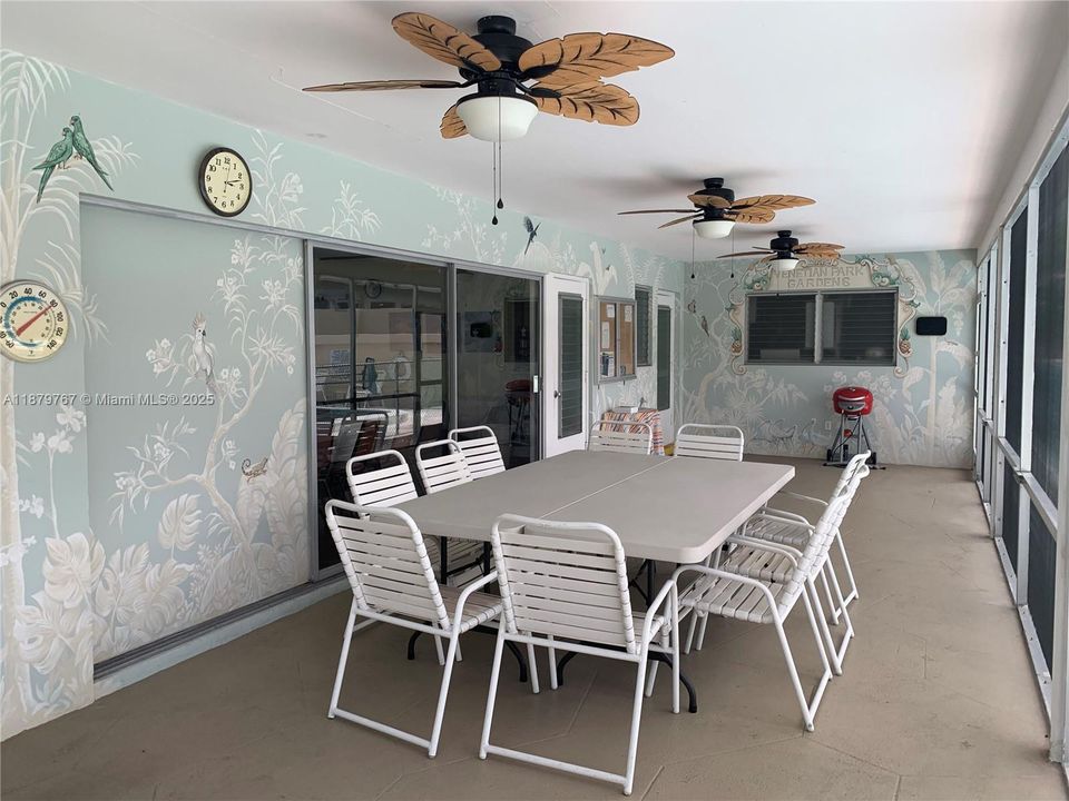 Covered patio by the pool