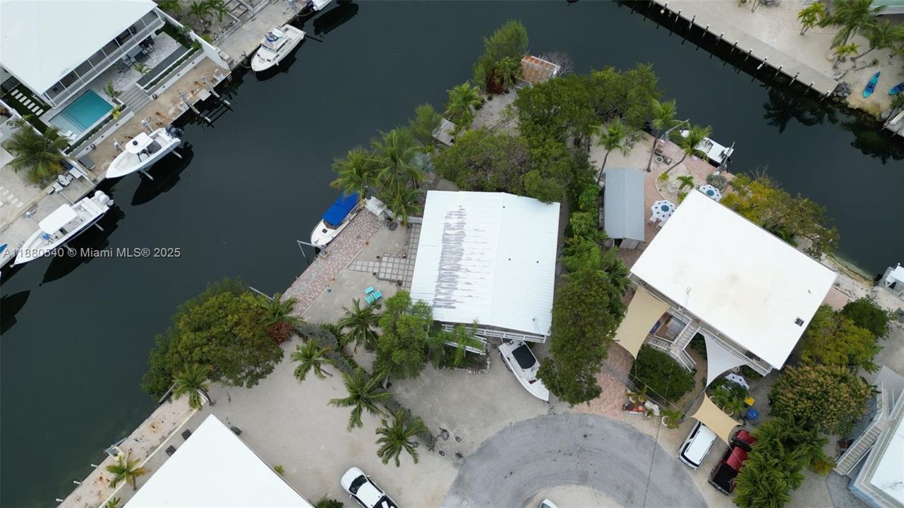 Cul-de-sac corner aerial view