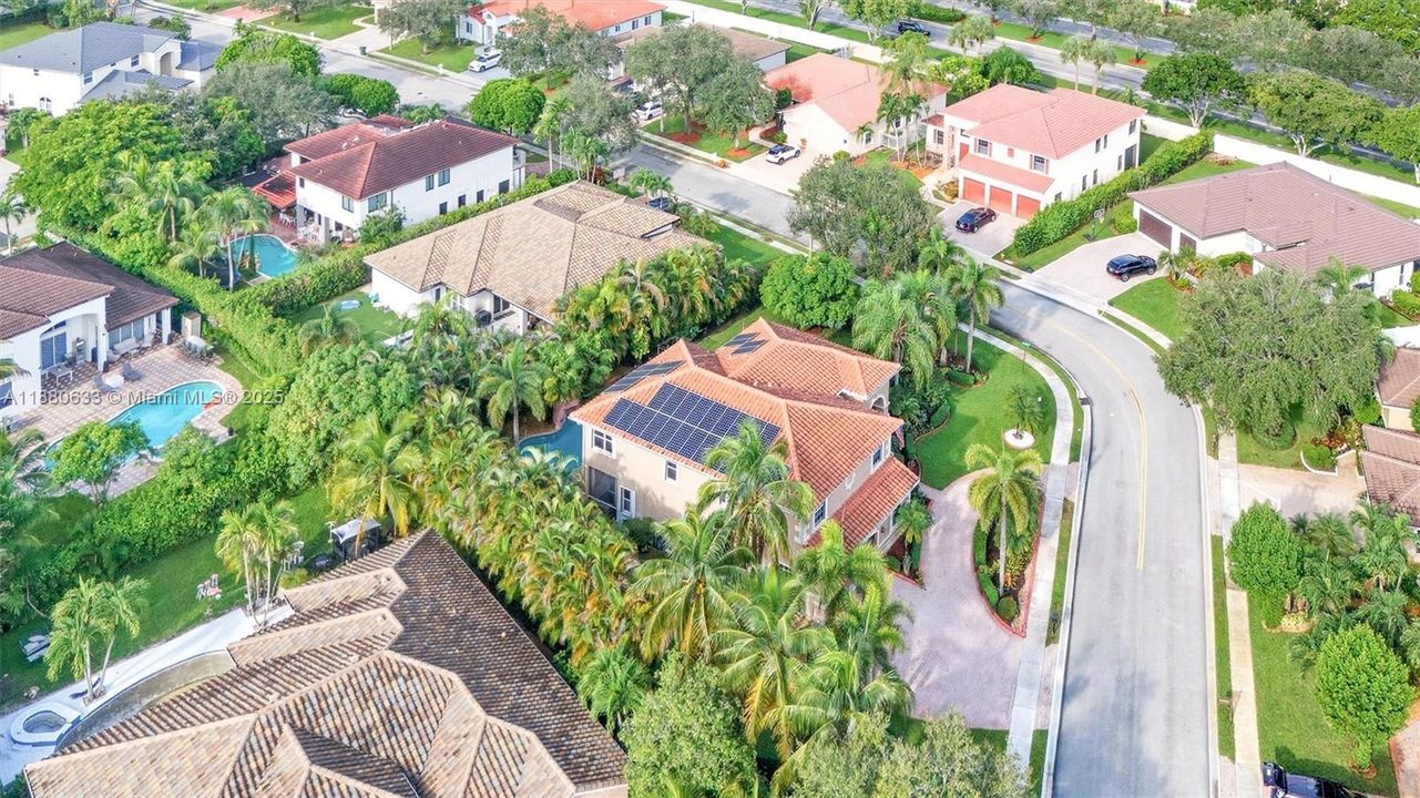 Private lot with lush landscaping