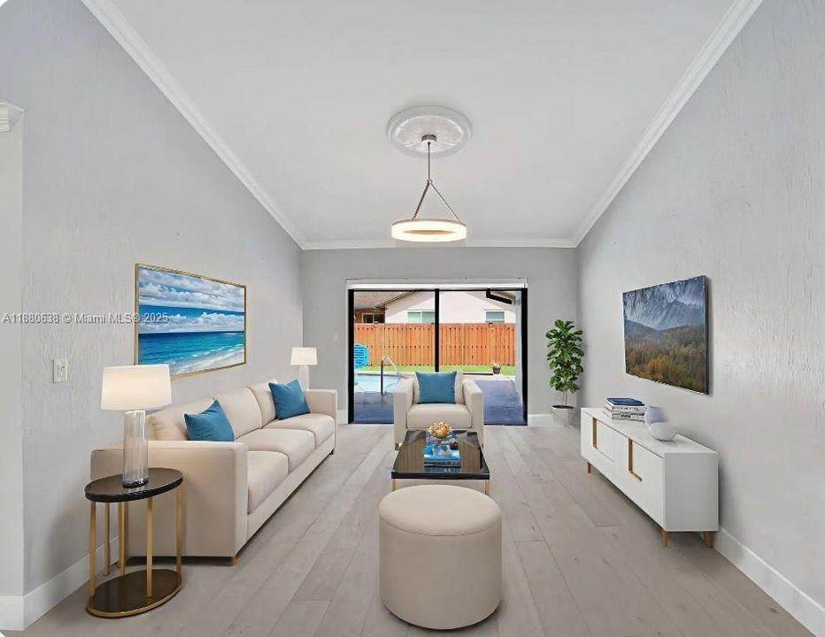 virtually staged living room