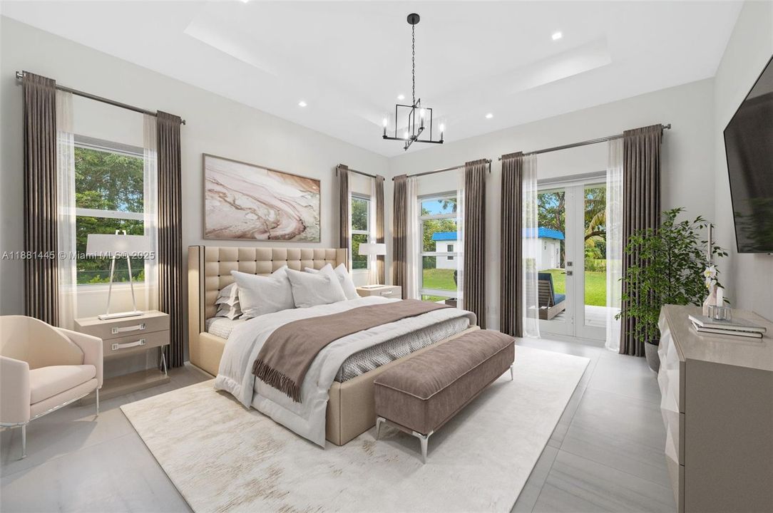 Virtually Staged Primary Bedroom opens to the outdoor living area