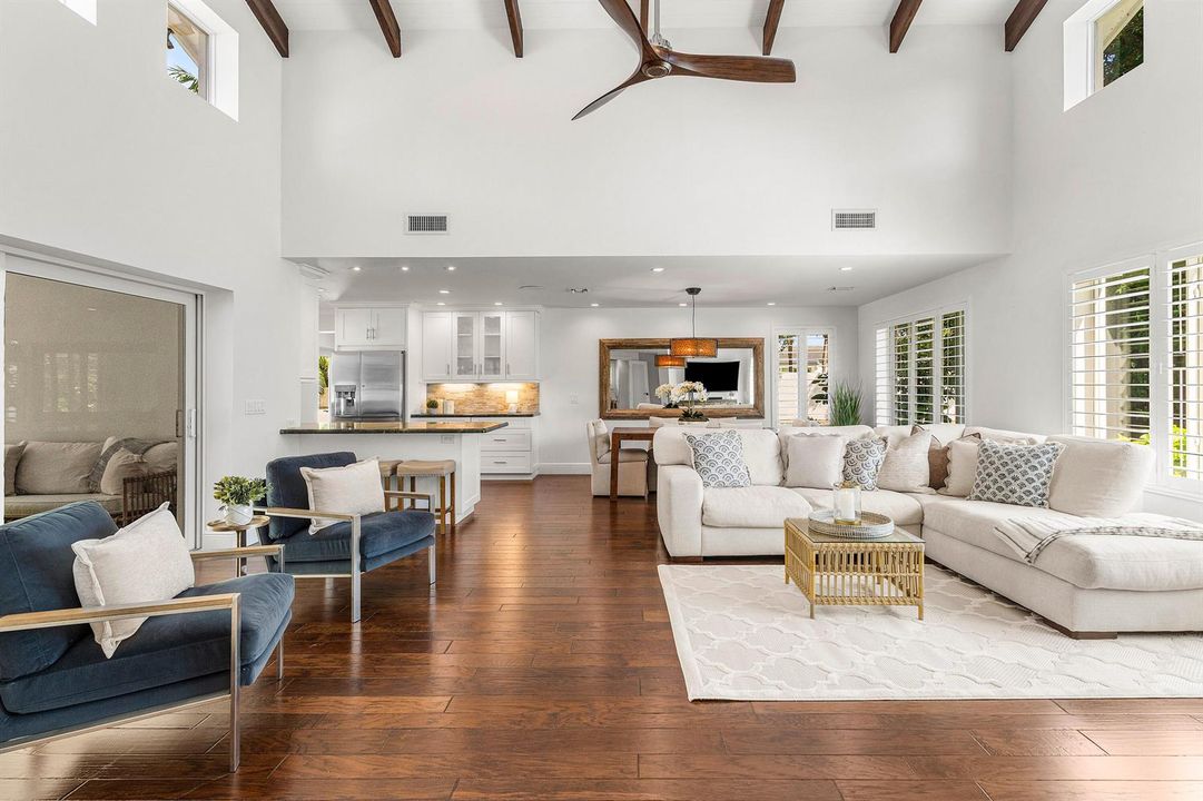 Great Room with 17ft Ceiling