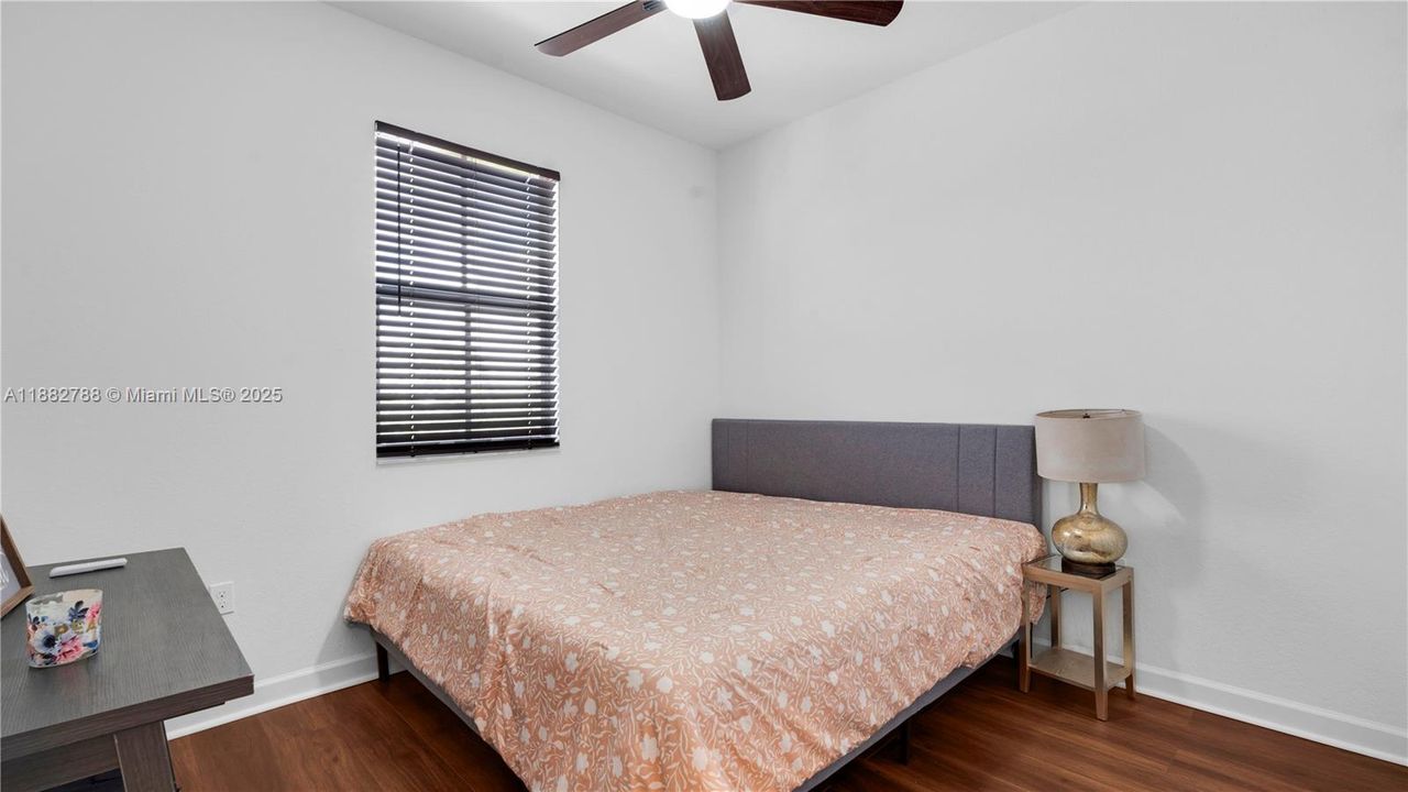 Upgraded vinyl wood flooring flows seamlessly throughout the entire upstairs, including the staircase.