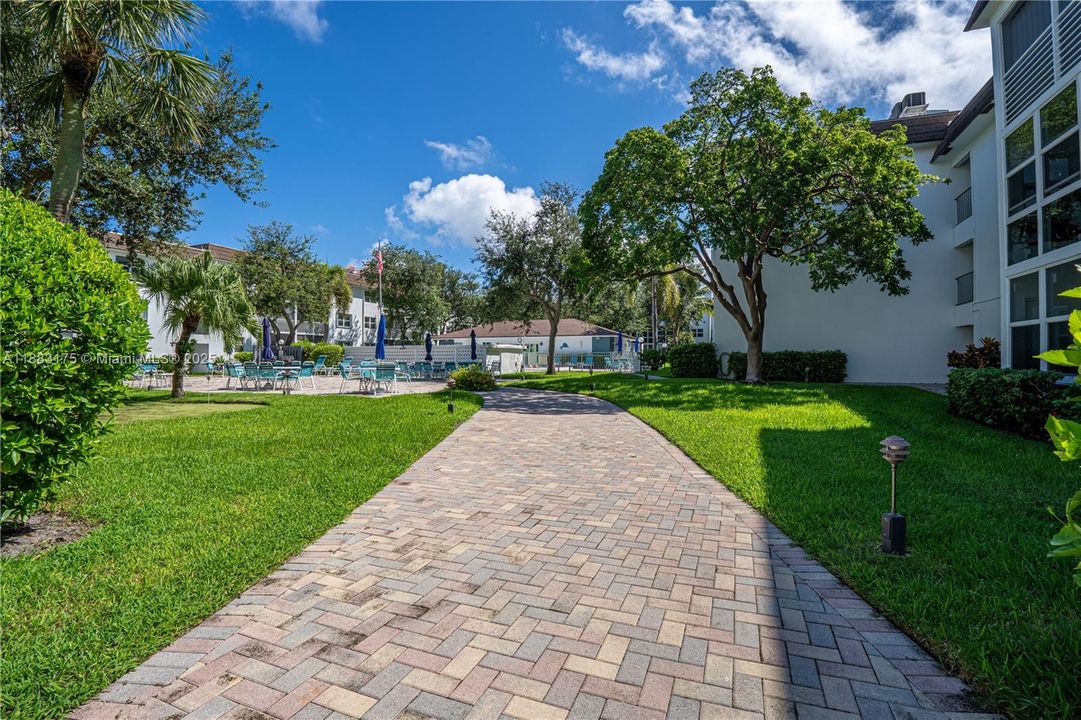 Walk to the pool down this beautiful path.