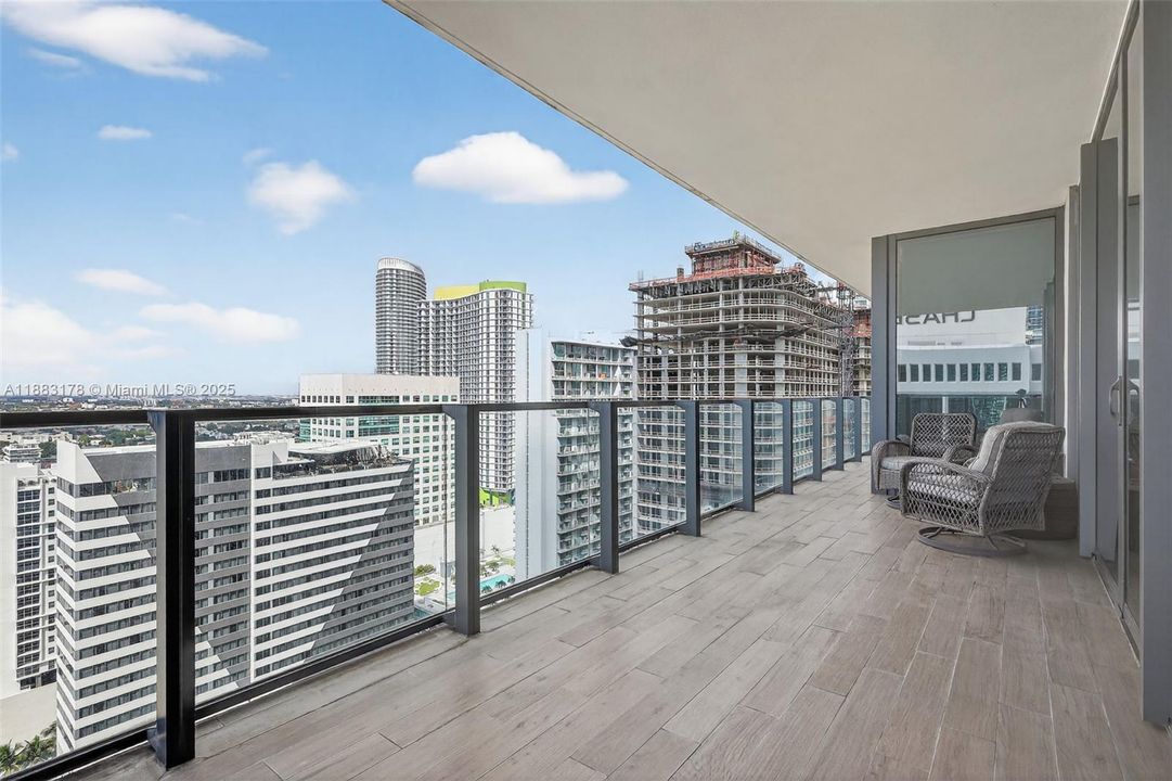 Wide Balcony for entertaining and Dining