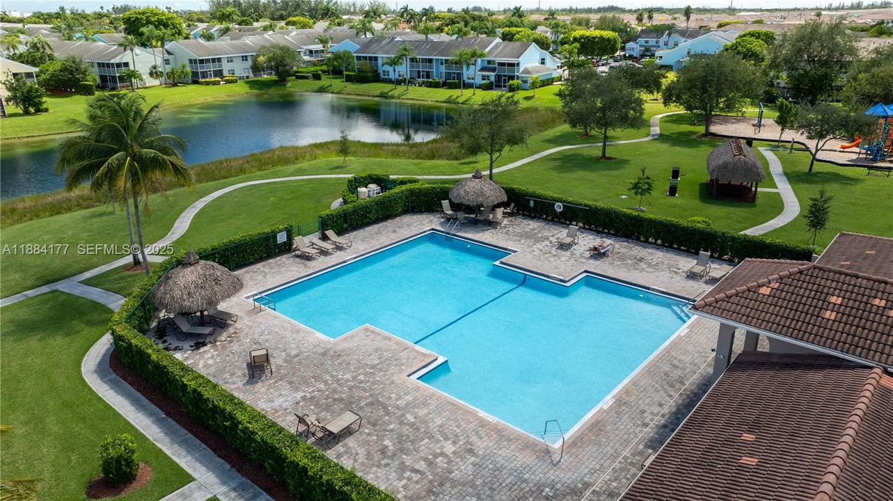 Community offers pool, gazebo, and playground for fun get-togethers.