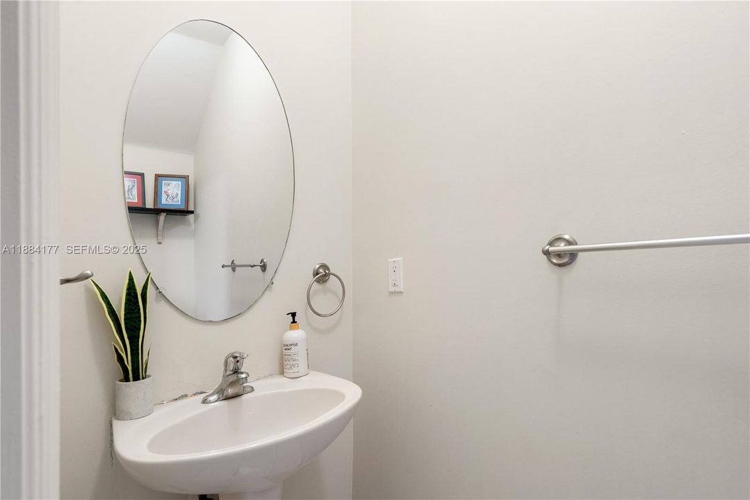 Convenient half bathroom on first floor.