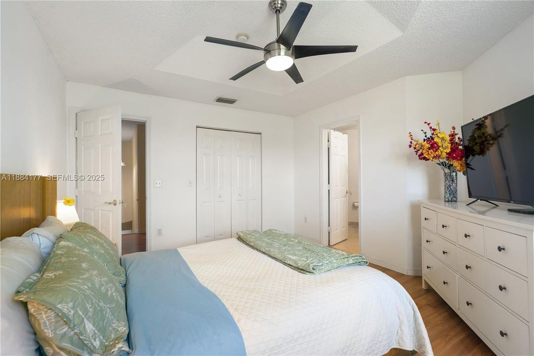 Spacious master bedroom featuring a big walk-in closet.