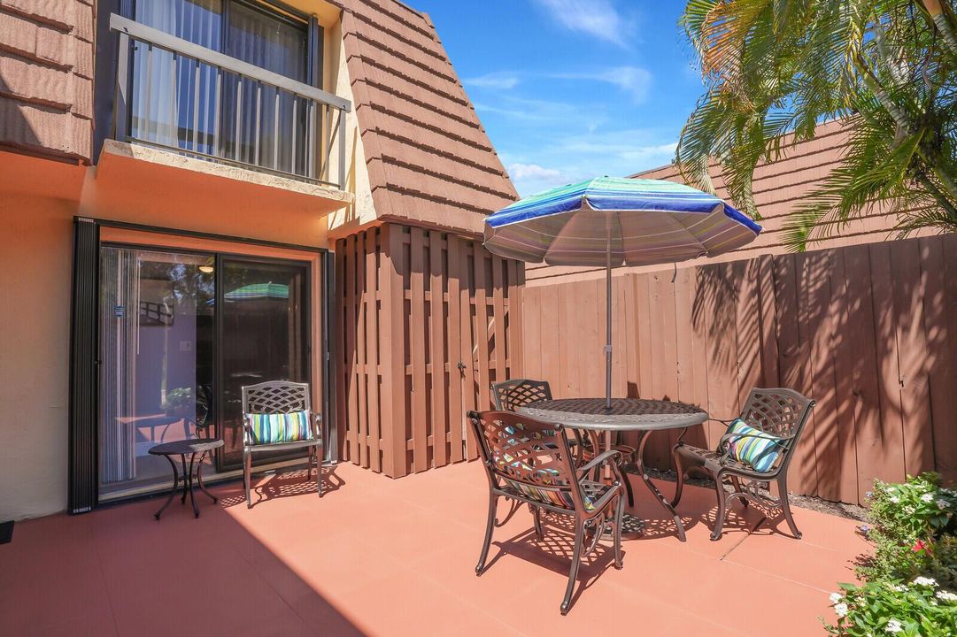 Patio with extended shed
