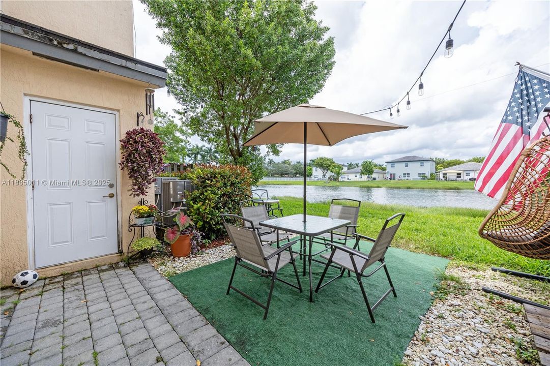 Storage in the patio.