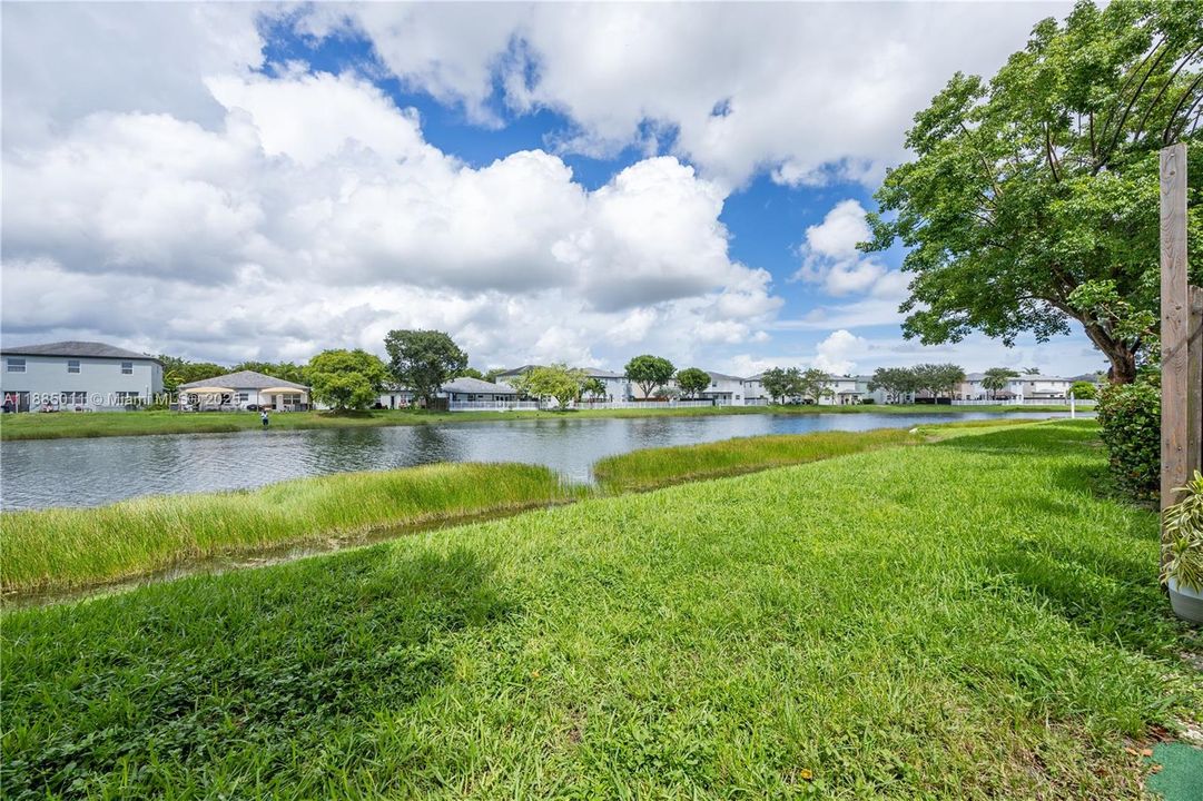 Back patio lake view.