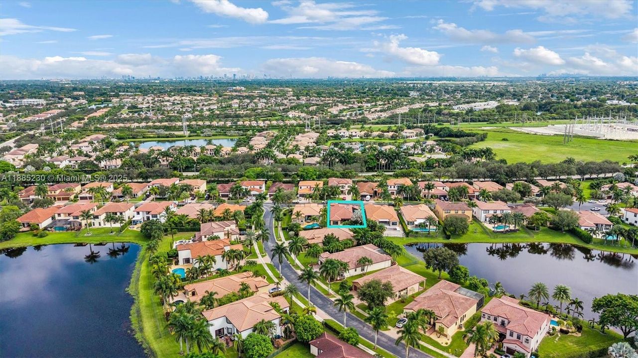 Aerial photography capturing the home’s prestigious location and setting