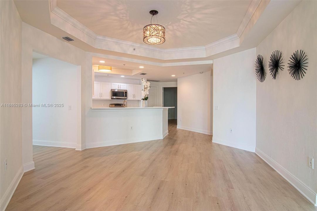 Family dining room is conveniently adjacent to the kitchen.