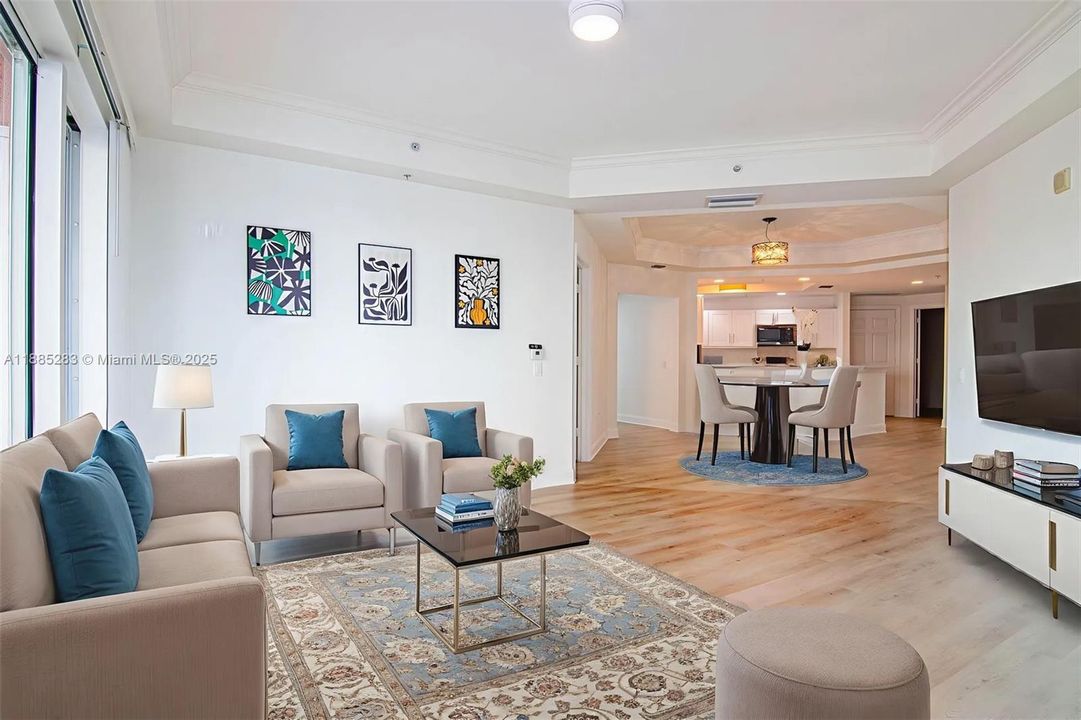 Virtually Staged Living & Dining Rooms