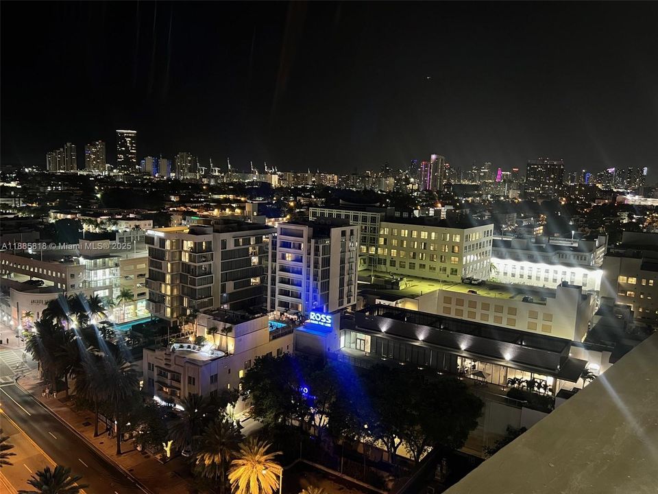 Night time view from private balcony