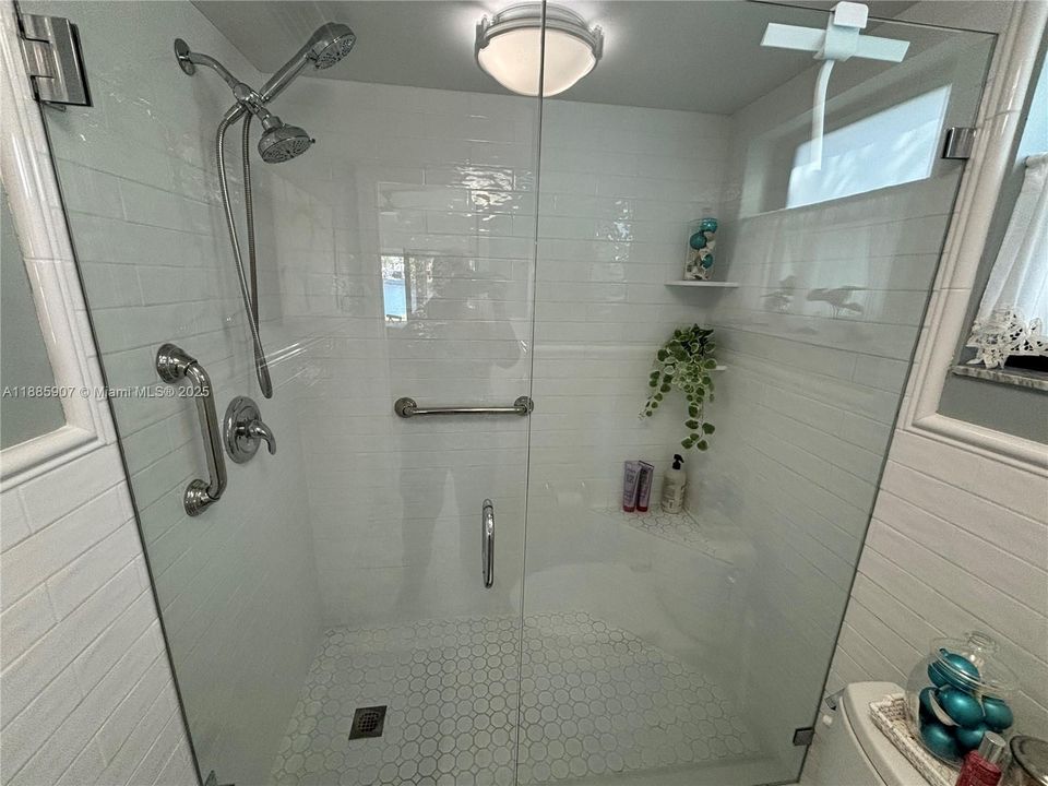 Master Shower with Built in Bench