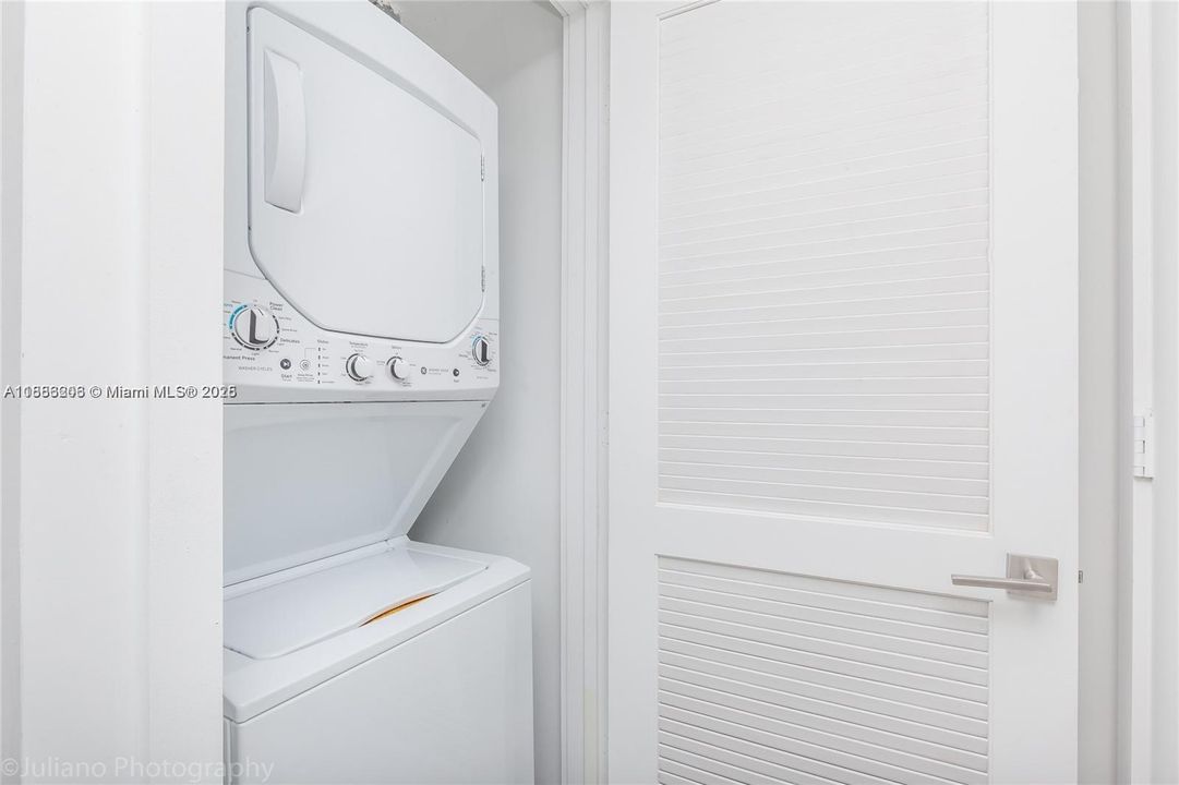 Washer and dryer inside the unit