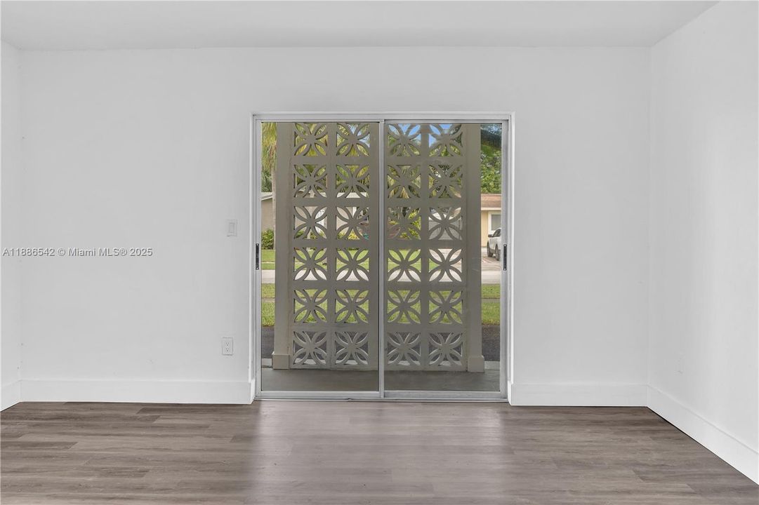 View from dining area - leads to small patio in front of house