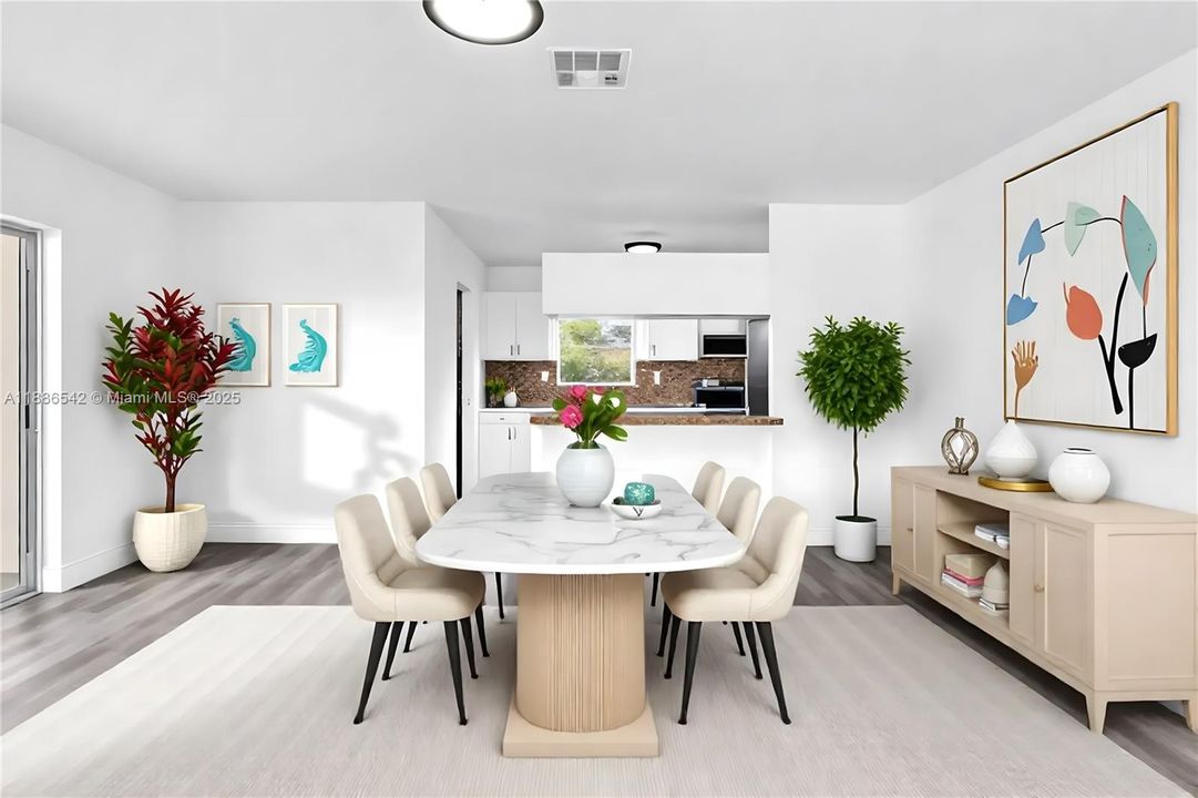 Virtual staged dining area