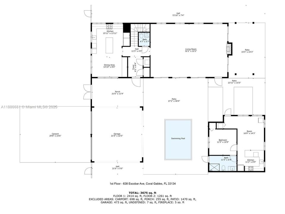 На продажу: $3,850,000 (5 спален, 4 ванн, 3440 Квадратных фут)