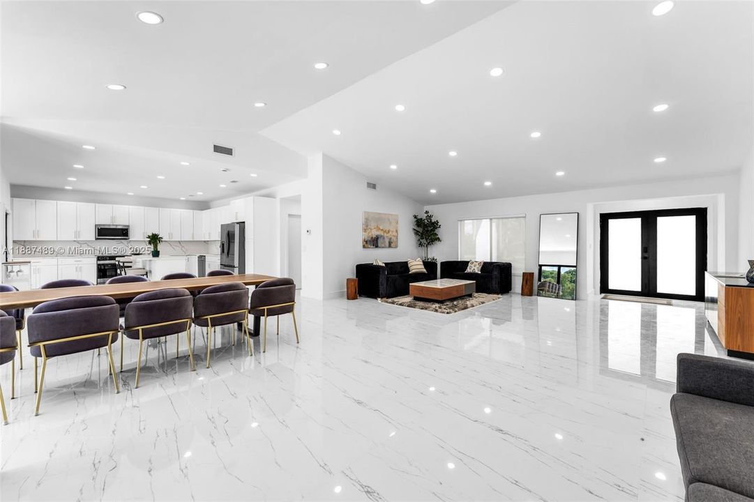 THE KITCHEN IS TUCKED AWAY IN CORNER.. .